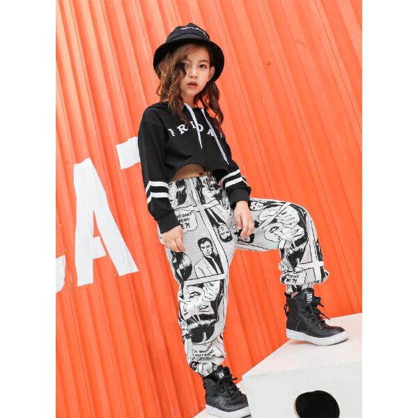 キッズ 上下セット セットアップ 長袖 コミック柄 コミックス フルレングス パンツ ロゴ ショート丈 ス..