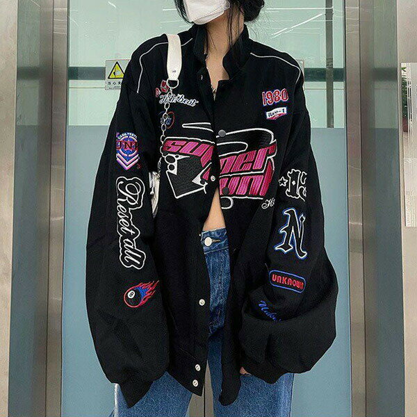 ブルゾンスタジャン中綿ロゴ刺繍スタ...