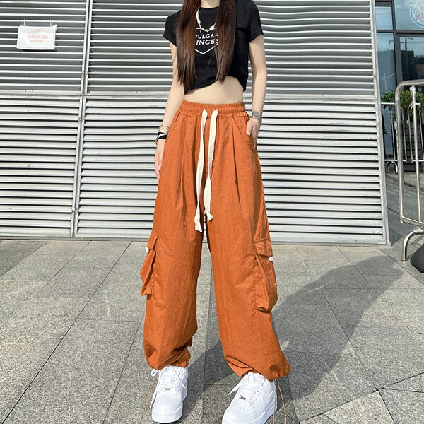 カーゴパンツ ワイドパンツ ドロストパンツ カラーパンツ 軽量 ツイル生地 ダンス 衣装 ヒップホップ コスチューム 韓国ファッション 大きいサイズ 個性的 服 パンツ decorative-10012071 サスガヤSHOP旧ダンスDecorative サンプル画像2