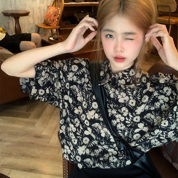 総柄シャツ 花柄シャツ モノトーン 半袖 カジュアル 韓国 m6625 楽天市場】韓国 ブラウス(柄総柄)(レディースファッション
