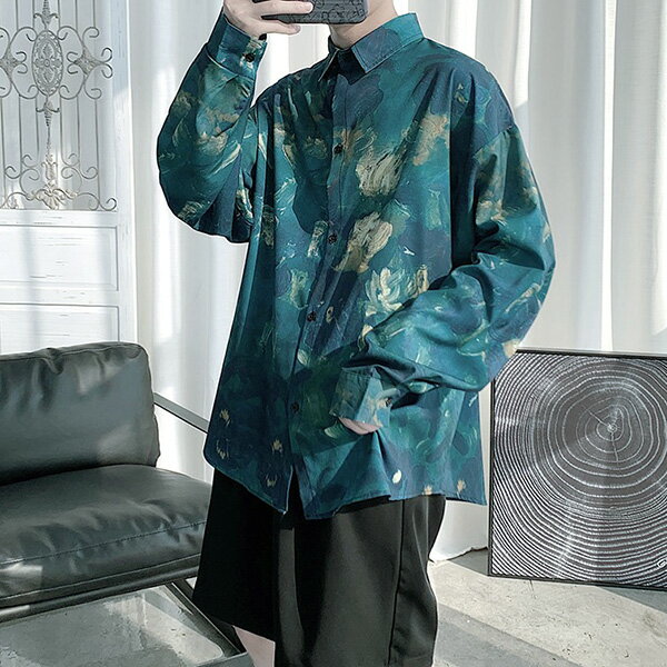 柄シャツ ボタニカル柄 長袖シャツ レトロ ア...の紹介画像2