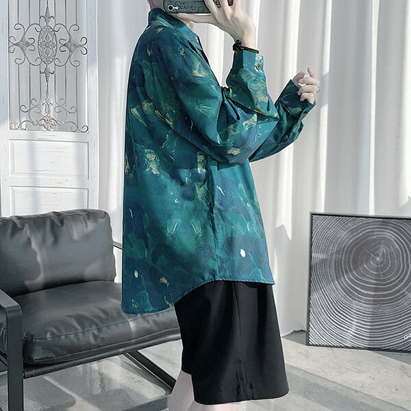 柄シャツ ボタニカル柄 長袖シャツ レトロ ア...の紹介画像3