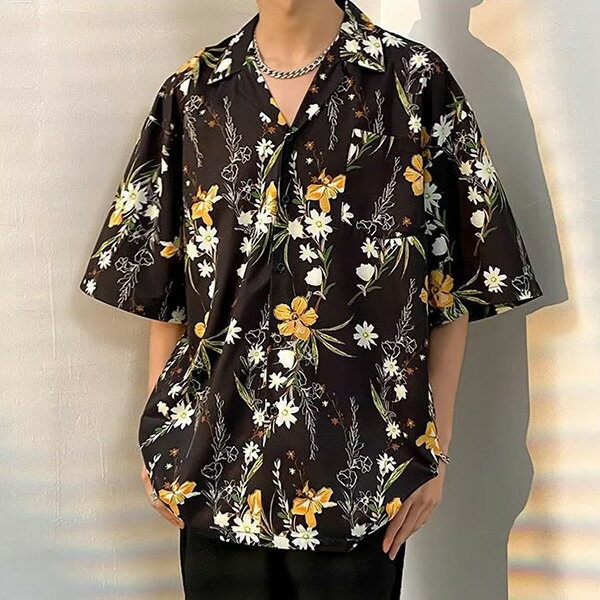 柄シャツ 花柄 フラワー ボタニカル 植物柄 ブ...の商品画像