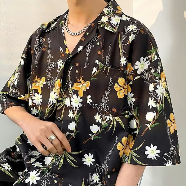 柄シャツ 花柄 フラワー ボタニカル 植物柄 ...の紹介画像2