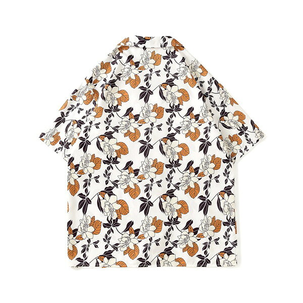 柄シャツ 花柄 フラワー ボタニカル 植物柄 ヴィンテージ 白 ホワイト オレンジ 古着ミックス アロハ オープンカラー 半袖 半袖シャツ オーバーサイズ 衣装 コスチューム 韓国ファッション 大きいサイズ 個性的 decorative-10012405 サスガヤSHOP旧ダンスDecorative サンプル画像2