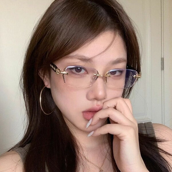 縁なしメガネ クロムハーツ風 星 スター クロス 十字架 レディース メンズ ふちな...