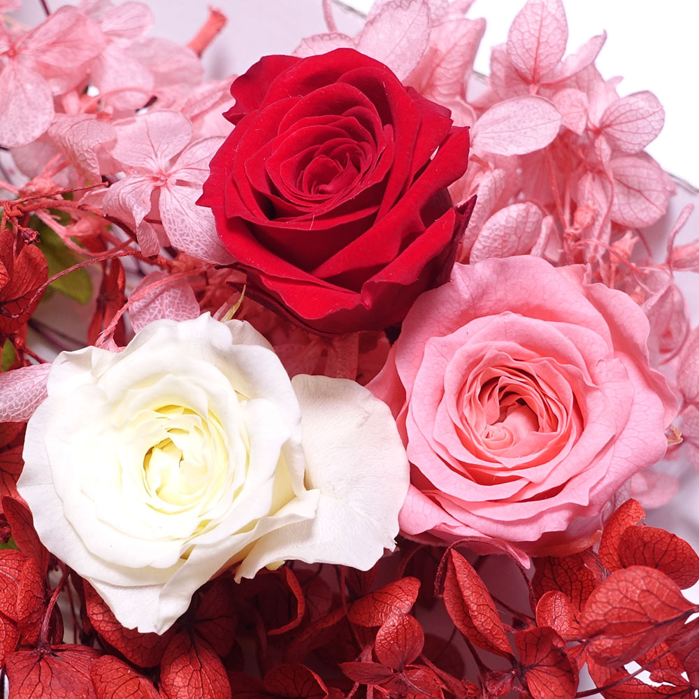 【デコレジーナ】プリザーブドフラワー　ローズ単品　ローズ小3花セット ハーバリウム アロマワックス サシェ レジンアクセサリー　手芸　アレンジメント　花の日ギフト　バレンタイン　プレゼント　誕生日　お祝いのサムネイル