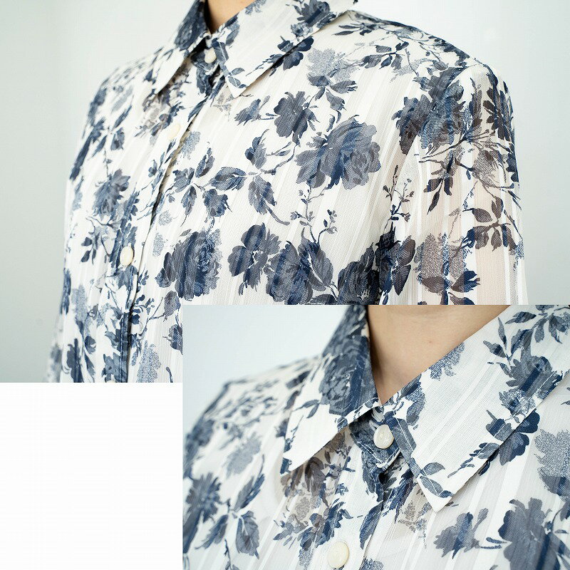 【日本製】 カットジャカード チュニック ブラウス レディース 花柄ブラウス ジャガードブラウス プリント ゆったり 長袖ブラウスレディース 長袖トップス おしゃれ 50代トップス 60だい トップス女性 薄手 透け感 ブラウス 大きめ 高級 上品 40代 50代 60代 70代 送料無料