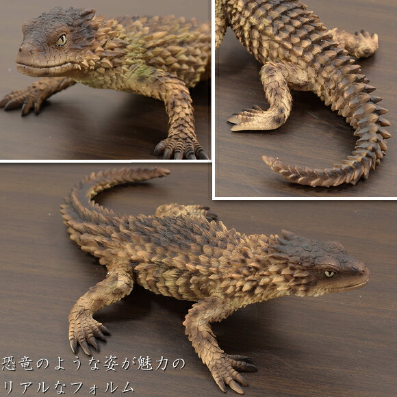 Armadillo Lizard　鎧のような鱗　アルマジロリザードの置物　動物　とかげ　トカゲ　爬虫類　アニマル　リアル　アンティーク　雑貨　アンティーク風　ブラウン　ヨロイトカゲ　アルマジロトカゲの商品画像 2