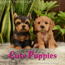 Cute Puppies　かわいい子犬の置物　ナチュラルなかわいらしさ　スタンドオブジェ　イヌ　ワンコ　アンティーク　雑貨　アンティーク風　動物　アニマル　ブラウン
