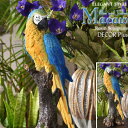 Blue-and-Yellow Macaw ルリコンゴウインコ 造形が美しい鳥の置物 オブジェ オウム 飾り 鳥 動物 バード リアル アンティーク 雑貨 アンティーク風 かわいい おしゃれ 北欧 ブルー イエロー 青 本物そっくり 輸入雑貨 インテリア 卓上 リビング 夏