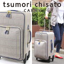 【40L 】【ツモリチサト キャリーケース スーツケース】グレンチェック キャリーケース大 綿 PVCtsumori chisato CARRY(ツモリチサト キャリー)