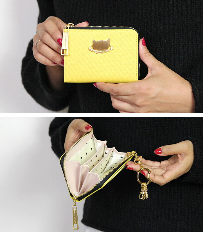 ポイント10倍【tsumori chisato CARRY ツモリチサト キャリー】 ねこプラネット マルチケース ミニ財布 キーケース レディース 婦人 本革 型押し かわいい【送料無料】