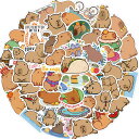 【送料無料】 かわいい カピバラ ステッカー capybara ウォールスッテッカー 壁紙シール wallsticker 3〜6cm*50枚セット CB1