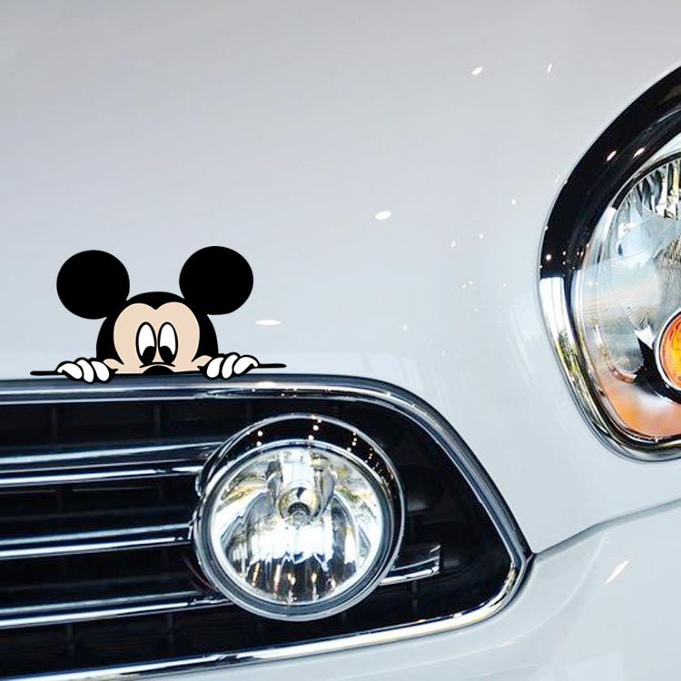 【送料無料】Mickey mouse　ひょっこりミッキー ディズニー　自動車 バイク用ステッカー カーステッカー こどもが乗っています　baby in car　14*7cm G30