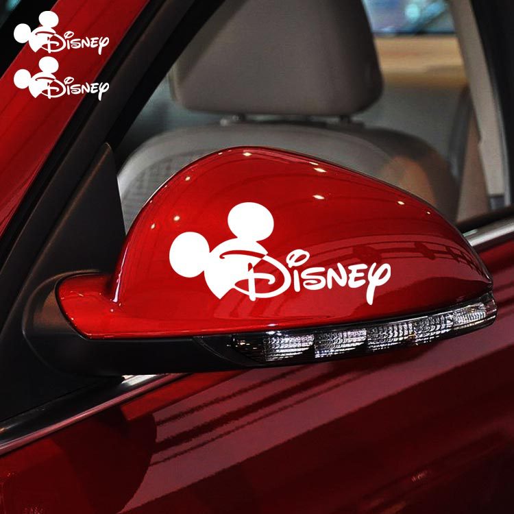 【送料無料】Disney ディズニー 自動車 バイク用ステッカー カーステッカー 6.5*14cm*2枚セット（白）光反射 G110