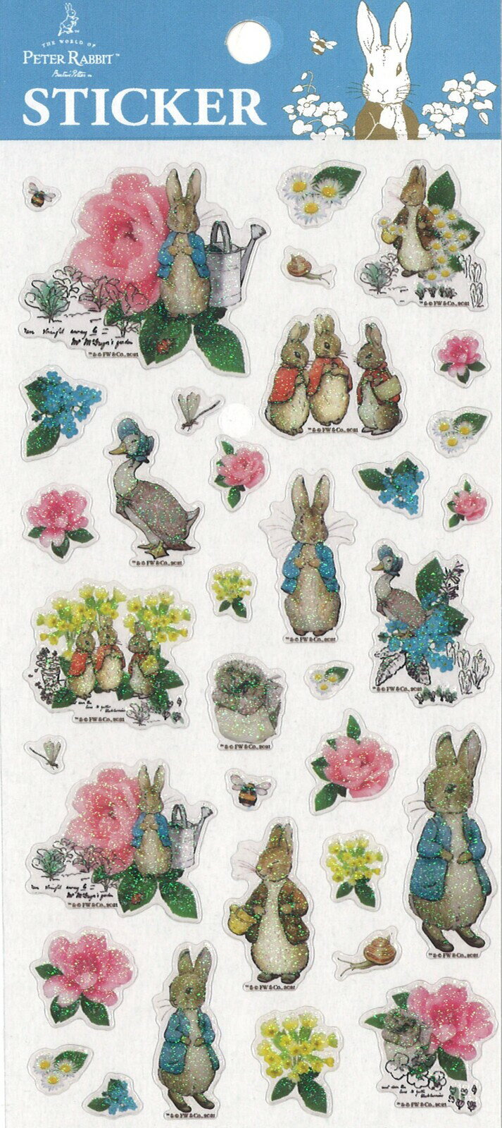 PETER RABBIT　ピーターラビット　ステッカー　ローズ　 H200*W89mm EPR041