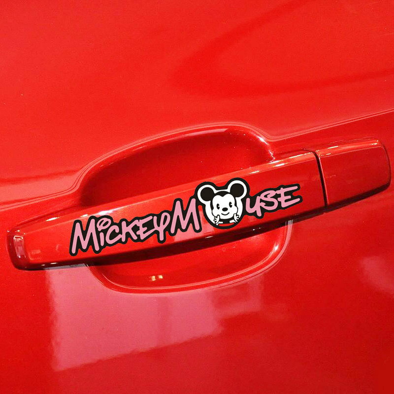 【送料無料】Mickey mouse ミッキー ディズニー ドアノブ ステッカー こどもが乗っています baby in car 自動車 バイク用ステッカー カーステッカー 11.5 2.5cm 4枚 G35