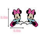 【送料無料】ミニーマウス Minnie Mouse 自動車 バイク用ステッカー カーステッカー 9.5*6.5cm 左右対称 2枚セット G193