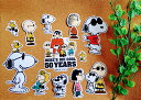 【送料無料】スヌーピー SNOOPY ピーナッツ PEANUTS Joe Cool ジョイクール 50th 貼って剥がせる BIGフレークステッカー H185*W130mm 12枚入り PWD33