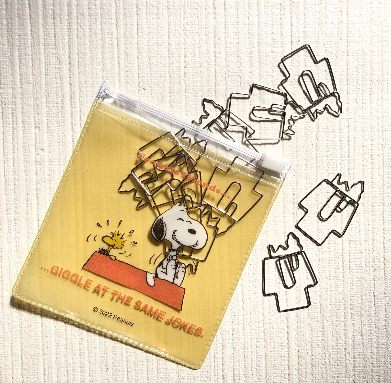 【送料無料】スヌーピー ピーナッツ PEANUTS SNOOPY ZIPバッグ付き シェイプクリップ 10個入 スヌーピー ウッドストック H100*W89mm PMN11