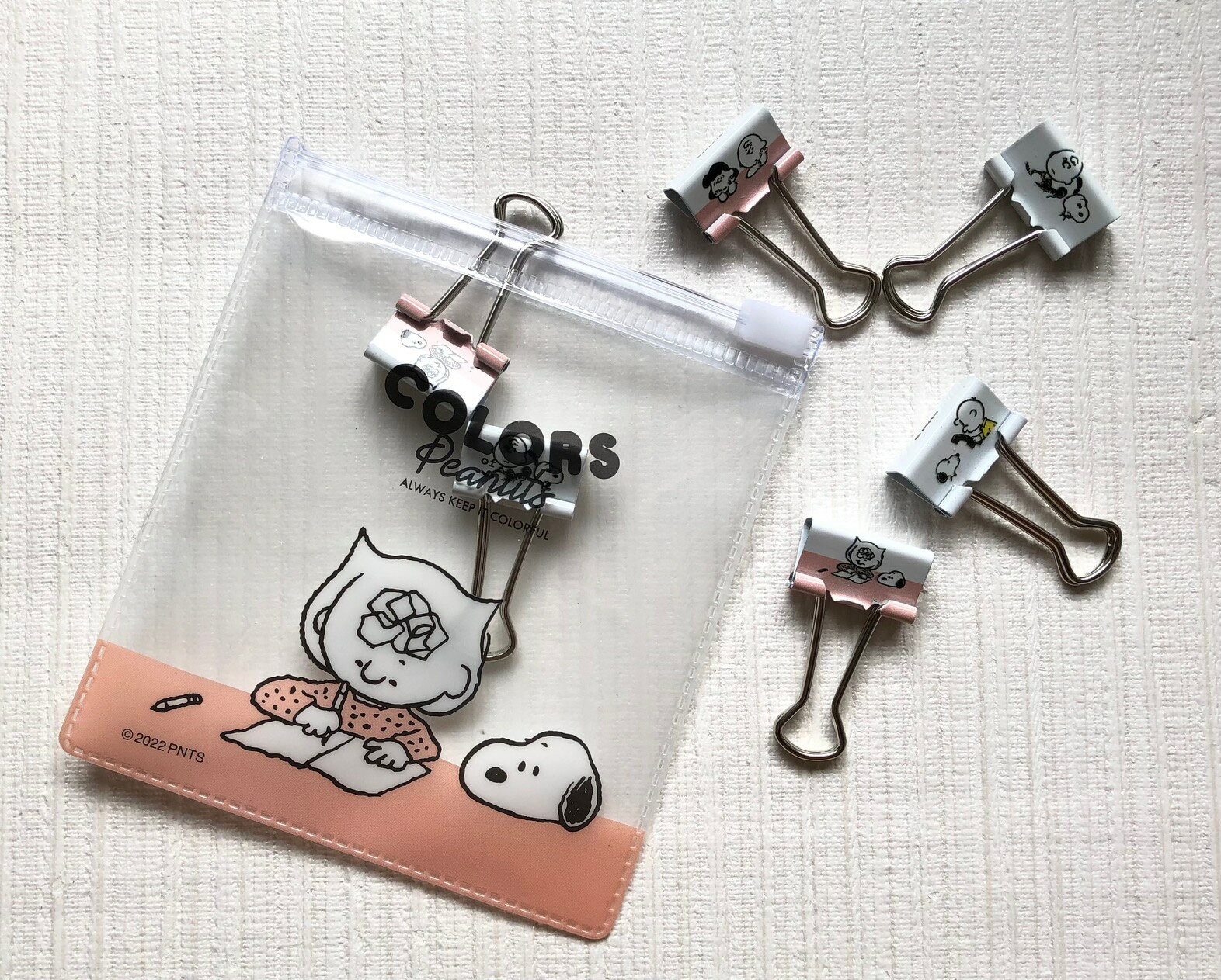 【送料無料】スヌーピー ピーナッツ PEANUTS SNOOPY ZIPバッグ付き ダブルクリップ 6個入 スヌーピー ルーシー H100*W90mm PMN...