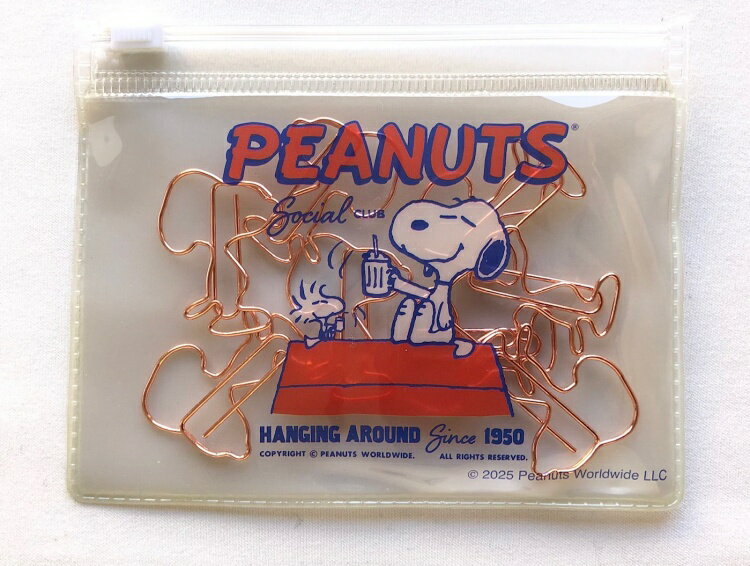 【送料無料】スヌーピー ピーナッツ PEANUTS SNOOPY　ZIPバッグ付き　ゼムクリップ　8個入　スヌーピー..