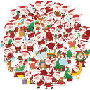 【送料無料】 クリスマス サンタクロース ステッカーChristmas Xmas ウォールスッテッカー 壁紙シール wallsticker 3～6cm 50枚セット JQ1