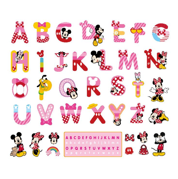 ̵Disney ǥˡ Ѹ졡ʸؽ ٶEnglishե٥åȡڥ롡ABC Mickey mouse륹ƥå 25*70cm #728