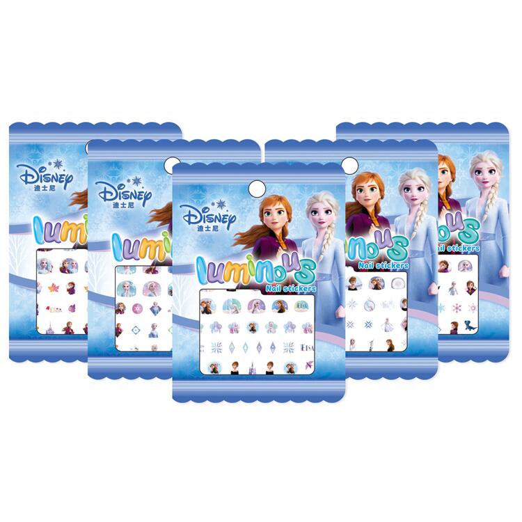 【送料無料】蓄光 夜光る アナと雪の女王　Frozen2　ネイルステッカー　Disney プリンセス　ウォルト・ディズニー ネイルシール　約11*8cm　全5種類からランダムで1種類　　QNS012