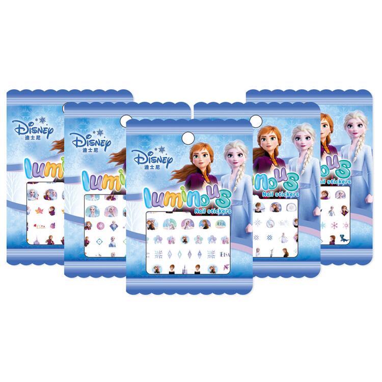 【送料無料】蓄光 夜光る アナと雪の女王 Frozen2 ネイルステッカー Disney プリンセス ウォルト・ディズニー ネイルシール 約11*8cm 全5種類からランダムで1種類 QNS012