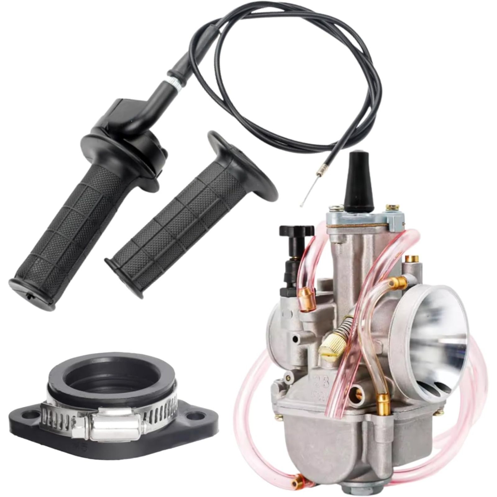 【Deepa Ribusu】セロー225 キャブレター PWK28 4スト 28パイ インマニ ハイスロ ワイヤー付 ブロンコ 4JG 5MP 補修 互換品