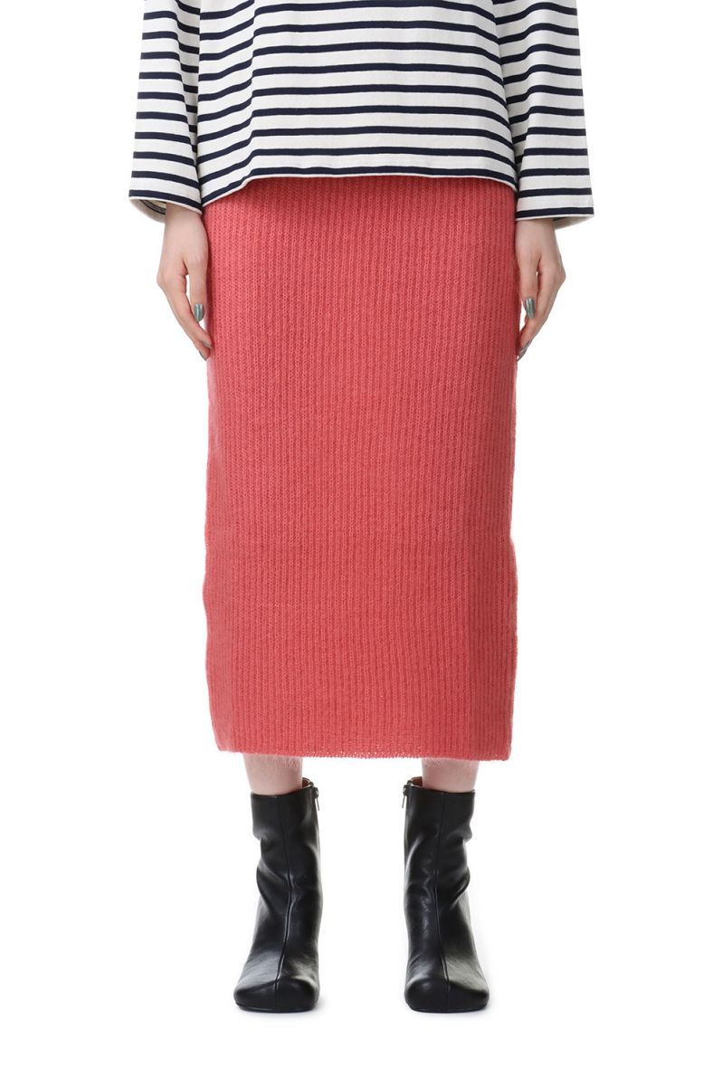 SOFT MOHAIR PENCIL SKIRT-PINK (10R-KNBOT-01K) Bluebird Boulevard(ブルーバードブルバード)