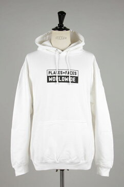 【50%OFF】WORLDWIDE HOODIE/WHITE PLACES+FACES(プレイシズ・プラス・フェイシズ)