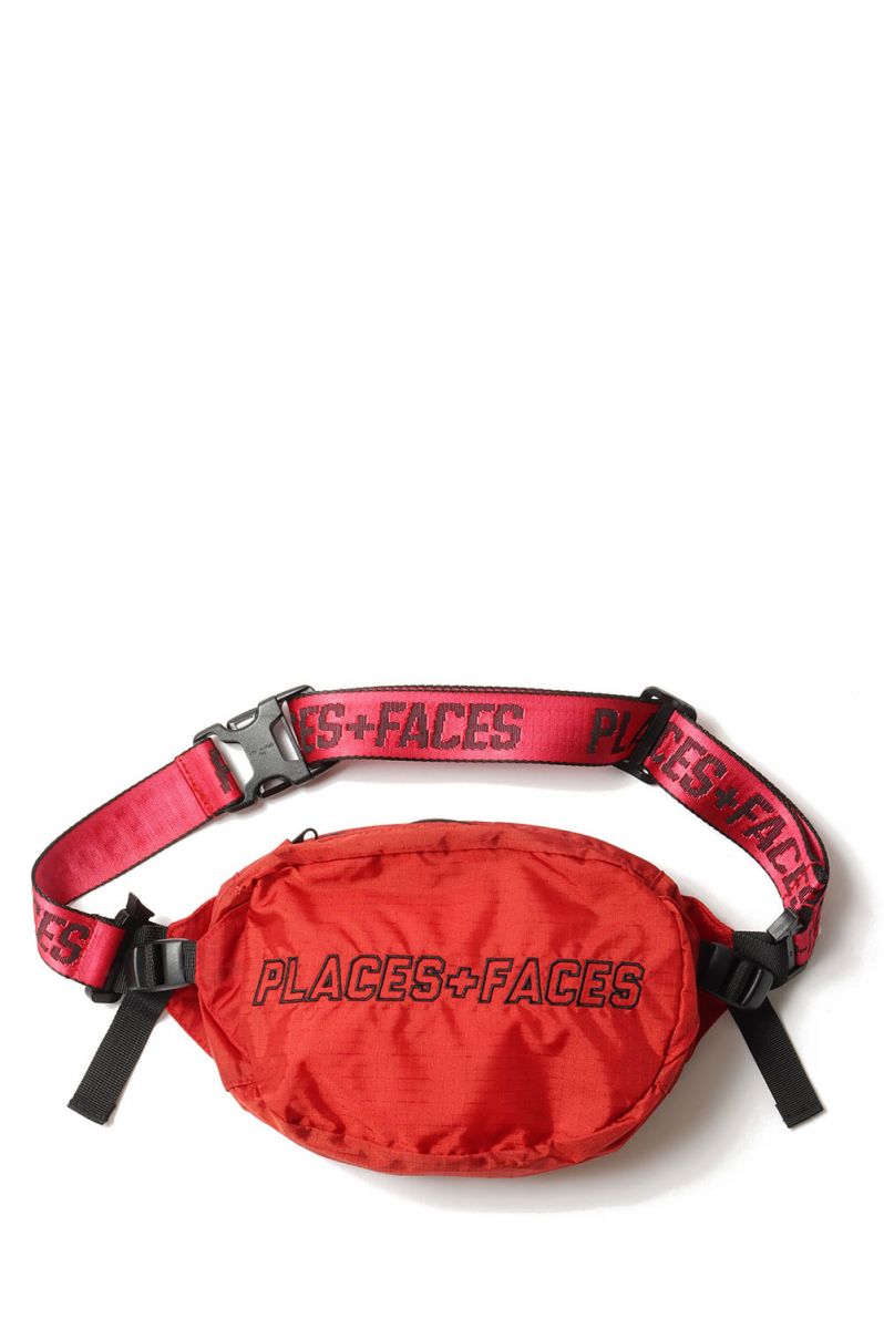 【70 OFF】WAIST BAG/RED Places Faces(プレイシズプラスフェイシズ)