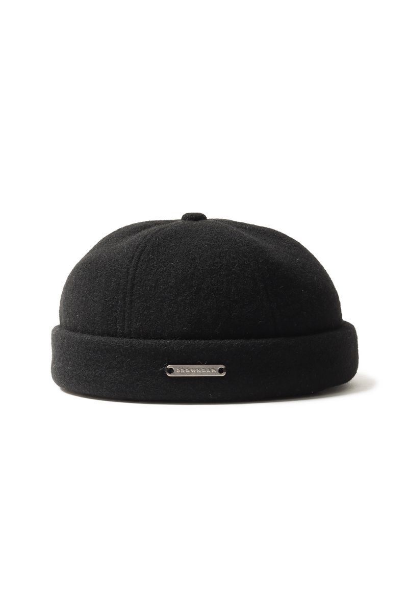 CROWN / CAP 1-011F MELTON WOOL BEANIE - BLACK (700079379) Import - Men -(インポート)