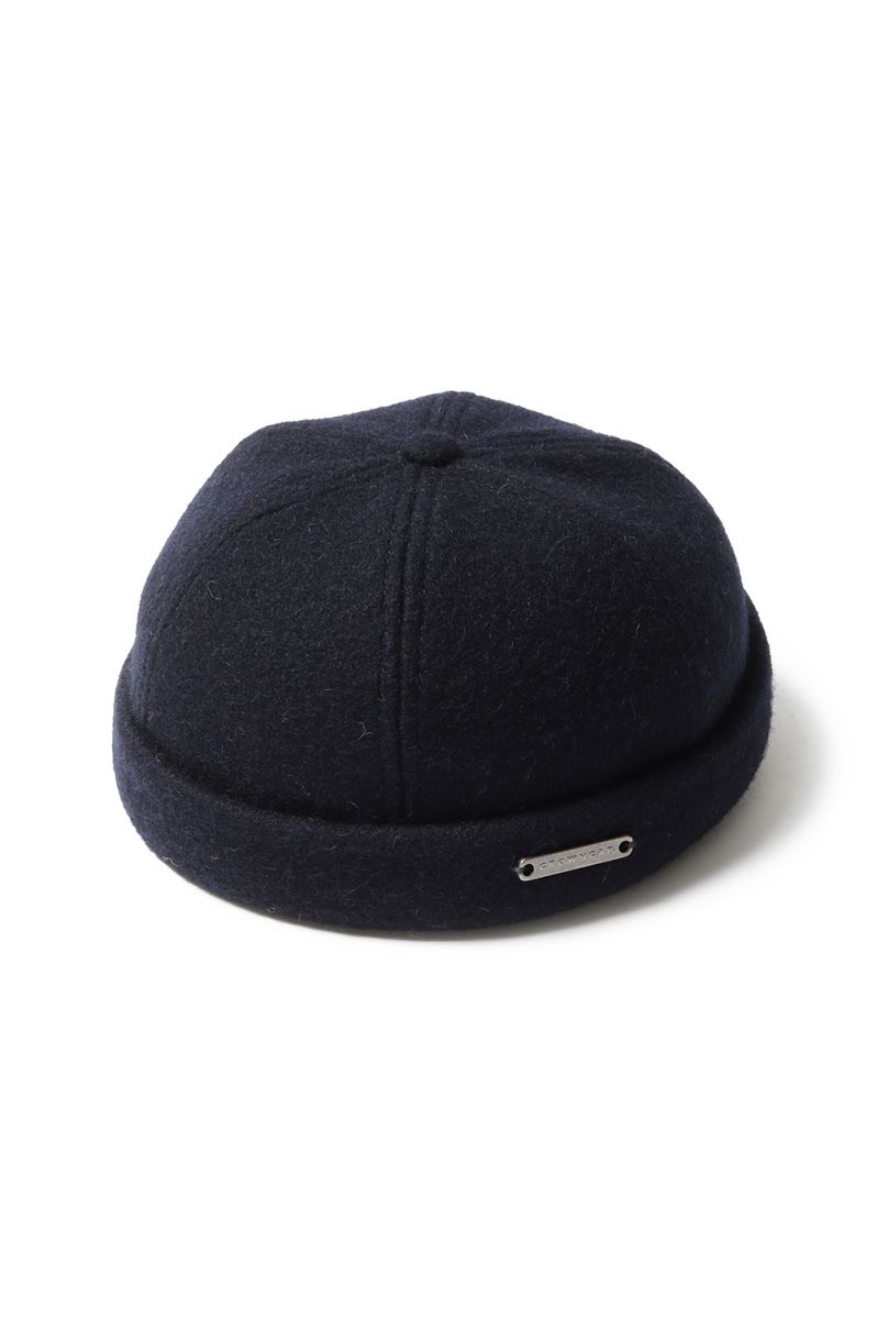 CROWN / CAP 1-011F MELTON WOOL BEANIE - NAVY (700079379) Import - Men -(インポート)