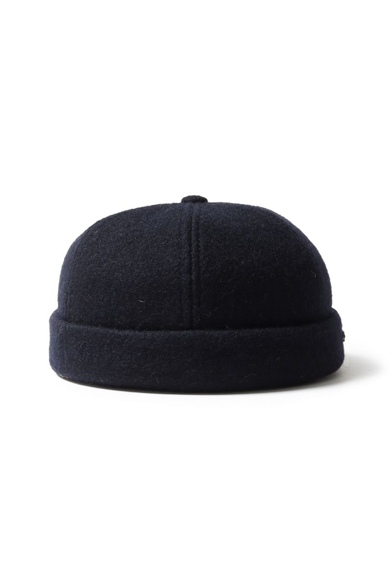 CROWN / CAP 1-011F MELTON WOOL BEANIE - NAVY (700079379) Import - Men -(インポート)