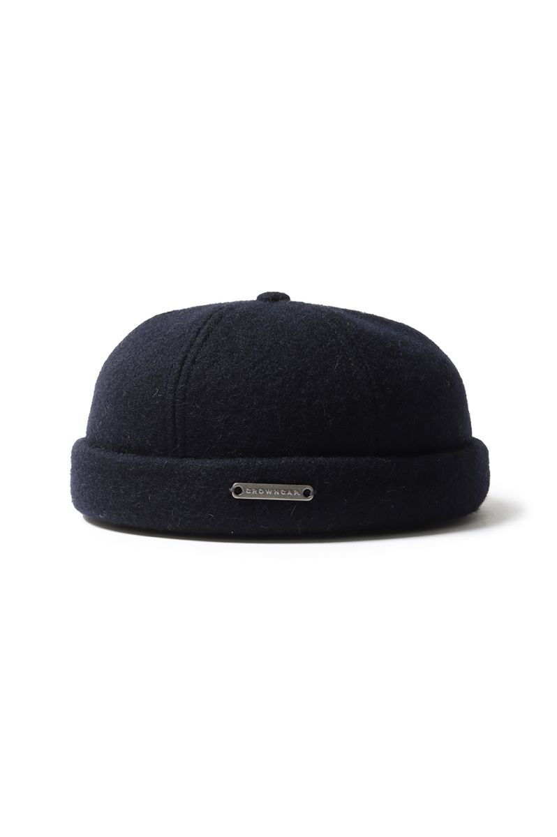 CROWN / CAP 1-011F MELTON WOOL BEANIE - NAVY (700079379) Import - Men -(インポート)