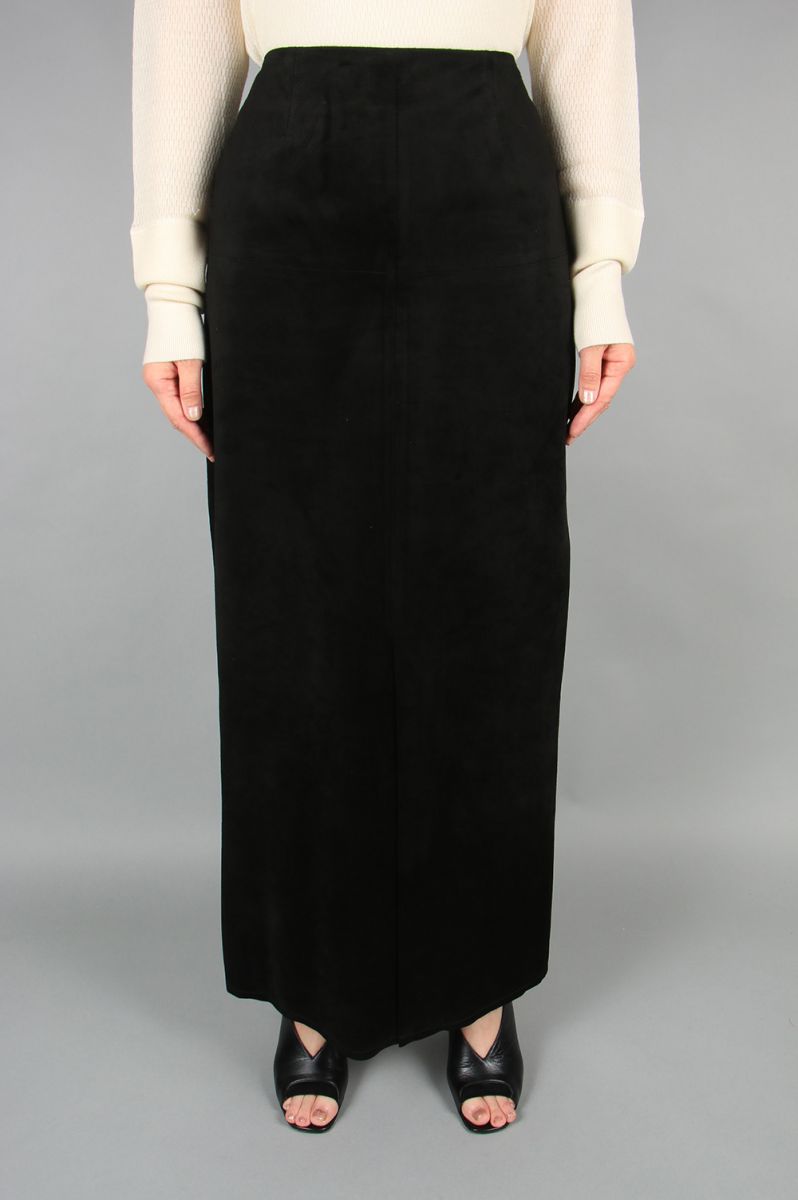 【P20倍】【40%OFF】Pig suede maxi skirt-BLACK-(14RLEBOT-05TO) Bluebird Boulevard(ブルーバード・ブルバード)