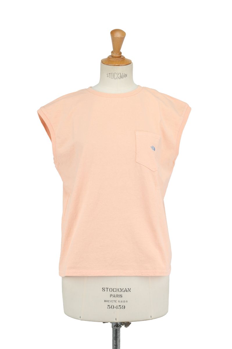 7oz N/S Pocket Tee-SALMON PINK(NTW3114N) The North Face Purple Label -Women-(ザノースフェイス パープルレーベル)