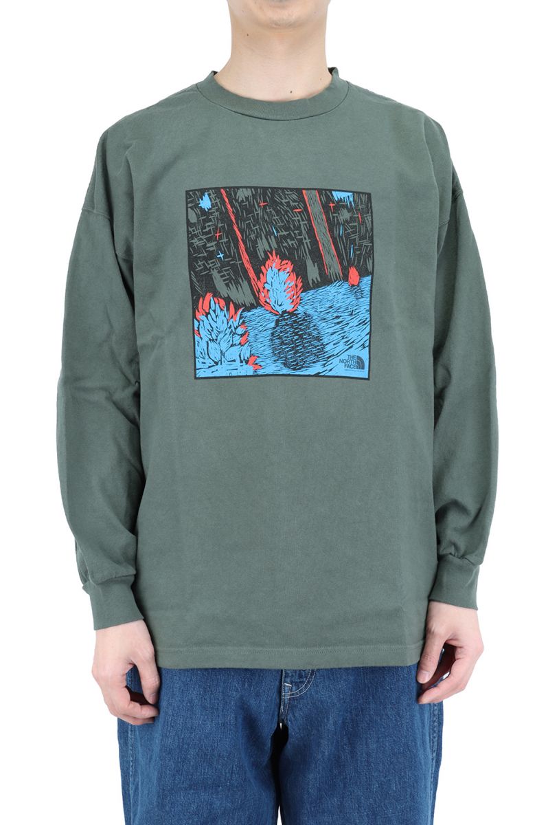 【30%OFF】8oz L/S Graphic Tee - Khaki (NT3106N) The North Face Purple Label - Men -(ザノースフェイス パープルレーベル)