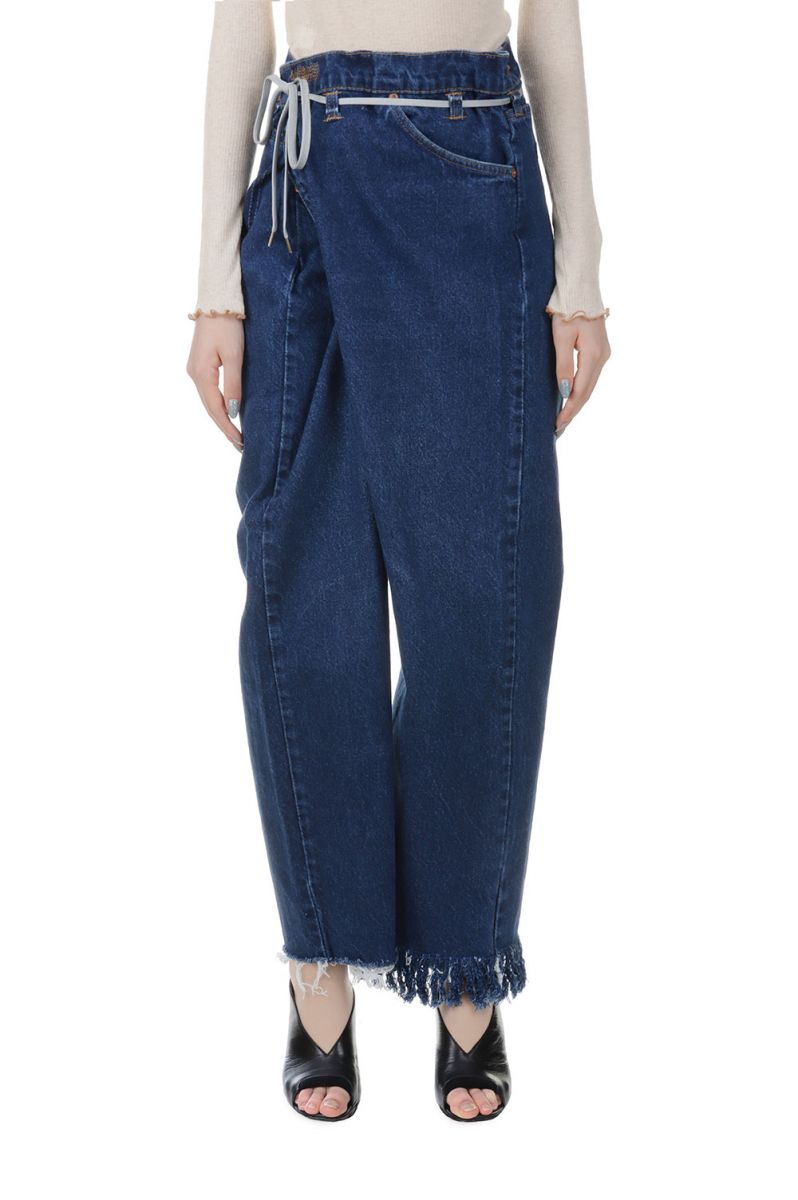 VINTAGE REWORK BIGGY PANTS -BLUE Ssize-46 (017) Maison Eureka-Women-(メゾンエウレカ)