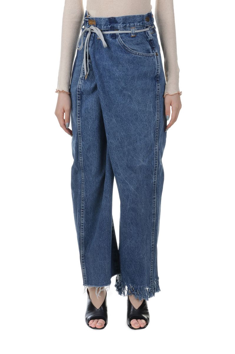 【40%OFF】VINTAGE REWORK BIGGY PANTS -BLUE Ssize-38 (017) Maison Eureka-Women-(メゾンエウレカ)のサムネイル