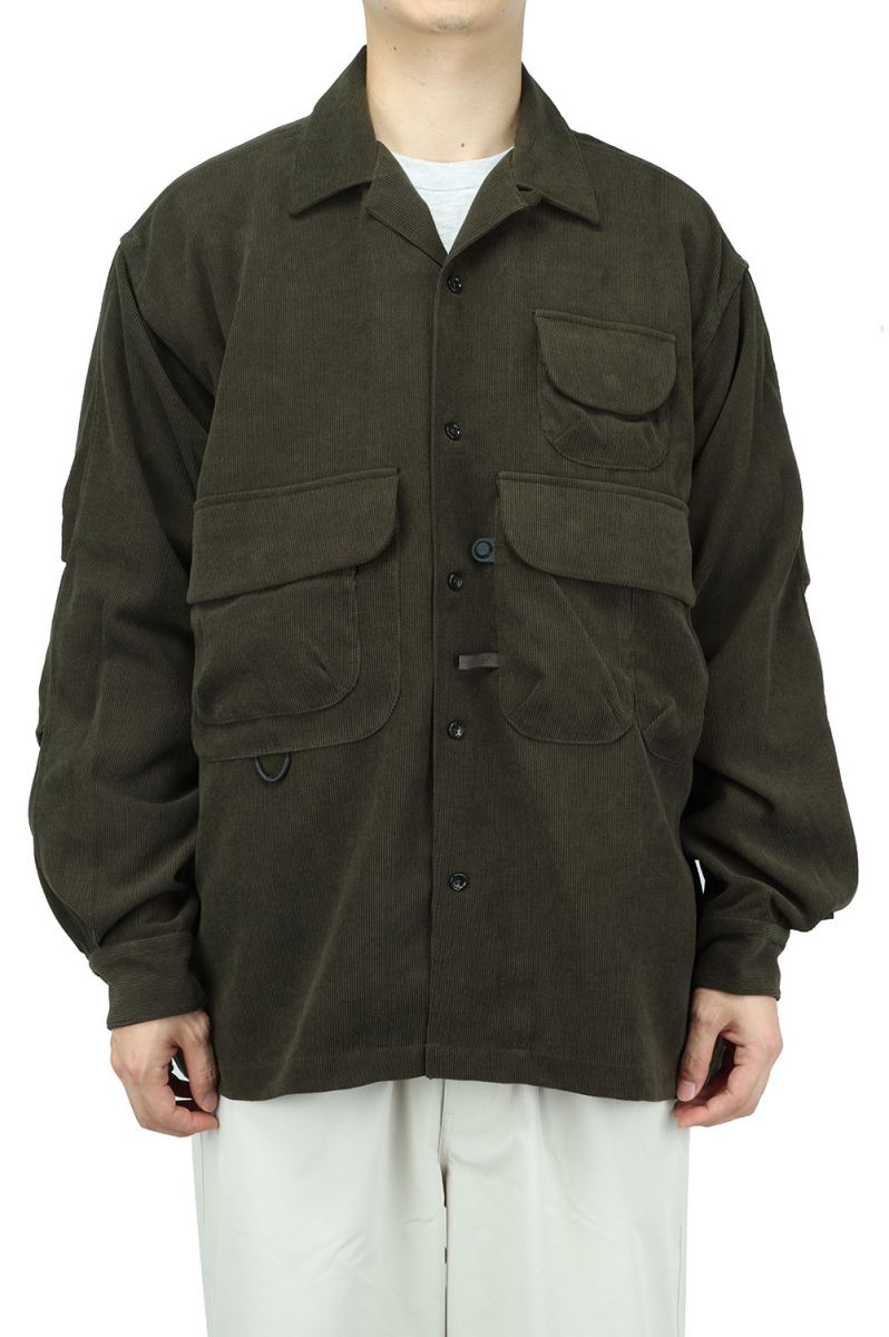 TECH FISHERMANS OPEN COLLAR SHIRTS - OLIVE (BE-84021W) DAIWA PIER39(ダイワピア39)