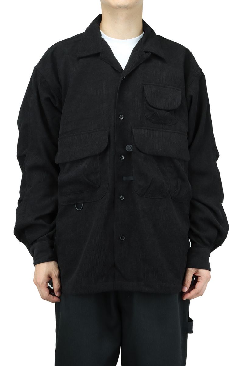 【40 OFF】TECH FISHERMANS OPEN COLLAR SHIRTS - BLACK (BE-84021W) DAIWA PIER39(ダイワピア39)