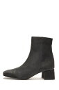 SQUARE TOE SHORT BOOTS -SHRINK BLACK(57) Maison Eureka(メゾンエウレカ)