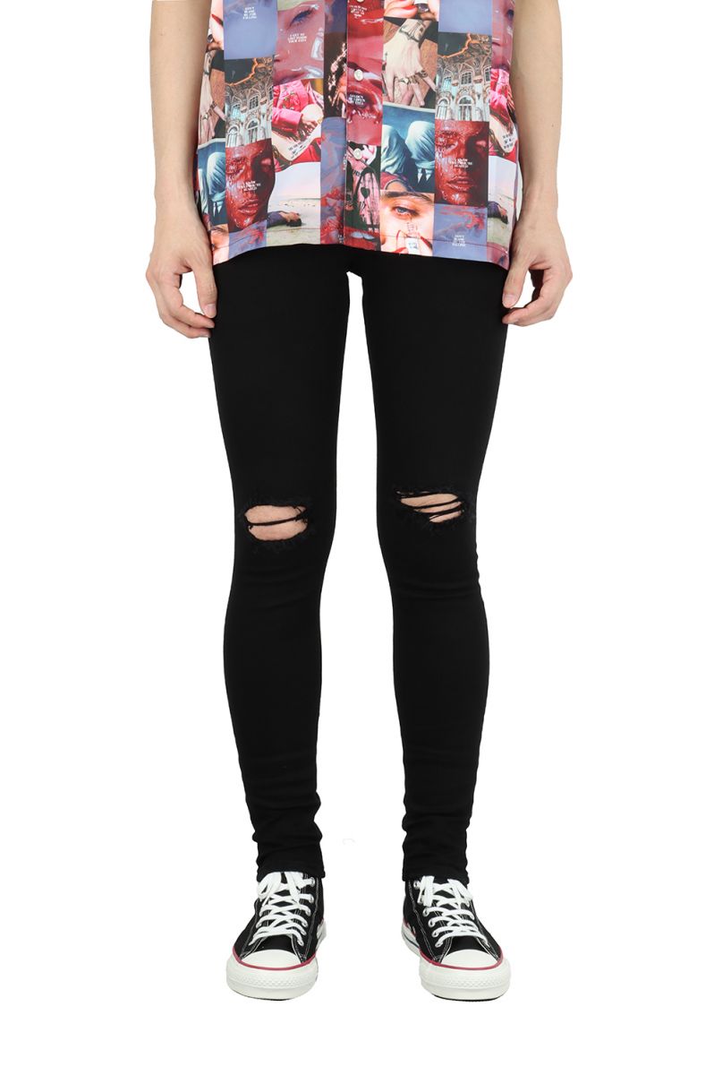 Knee Crash Ultra Super Skinny -BLACK(LEP213) LEGENDA(レジェンダ)