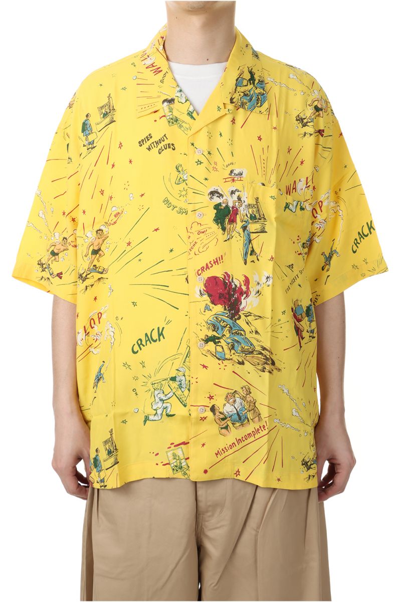 ڂXpCALOHA SHIRT (THE MISFIT SPIES) / YELLOW (PC-024-1864) Porter Classic(|[^[NVbN)