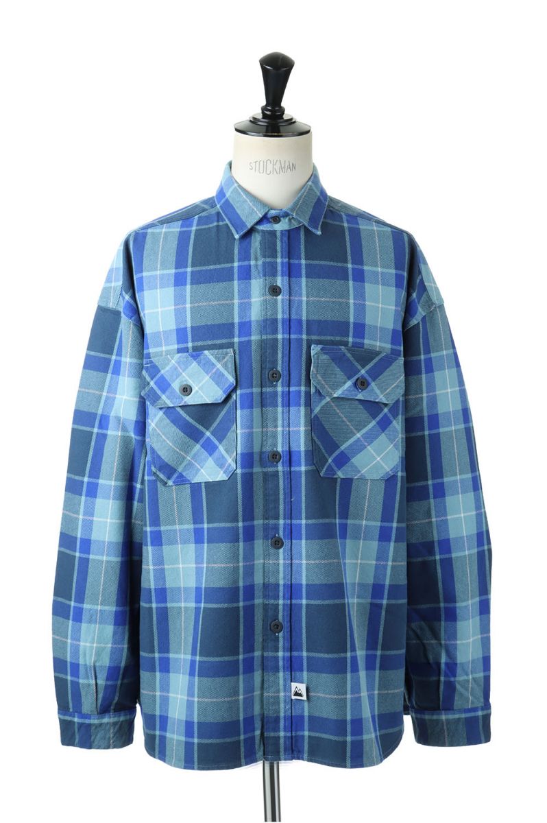 y50%OFFzWORK L/S SHIRTS COTTON NELCHECK-BLUE(F291535C) [BP] First Down -Men-(t@[XgE_E)First Down t@[Xg_E Y